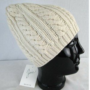 Joie Wool Cashmere Cream Knit Beanie New with Tags